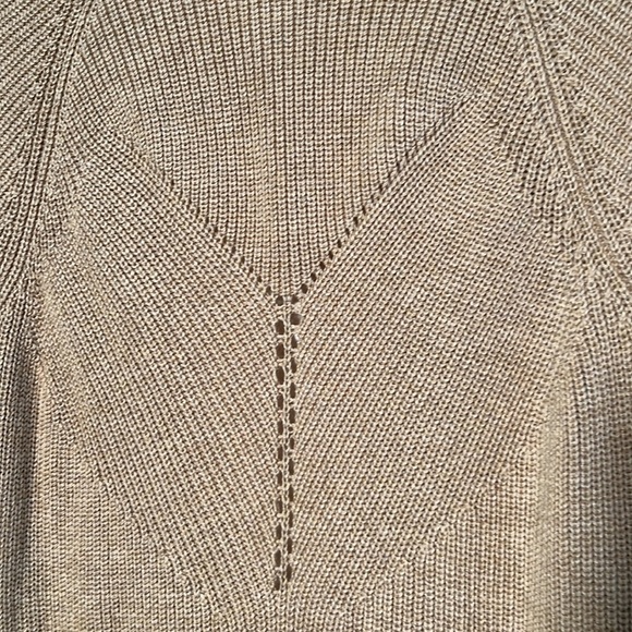 CABI Minimalist/Career Long Line V-Neck Long SLV Tan Cardigan Cotton Sweater M - Picture 5 of 16